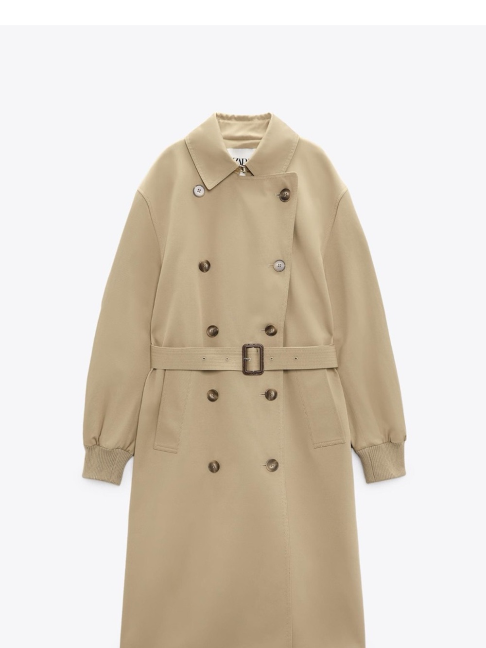 Zara Water repellant Double-Breasted Belted Trench Coat